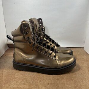 Dr Martens Mix Combat Women Size 10 Bronze Sneaker Boots Shoes